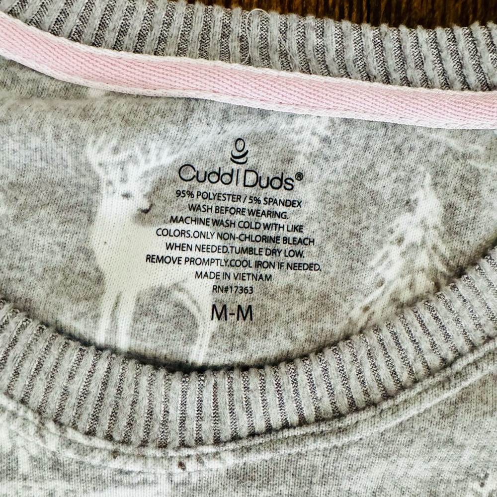 Women's Cuddl Duds Sweater Knit Pajama Top & Pajama Jogger Set - Gray Forest - Picture 4 of 8